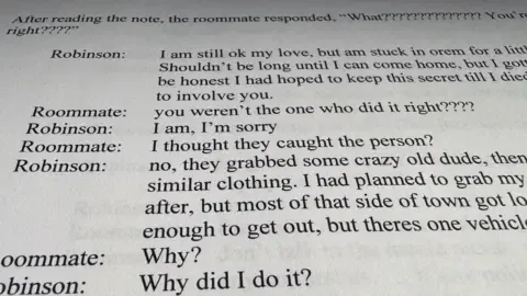 Exclusive Text Thread Between Charlie Kirk Accused and Roommate